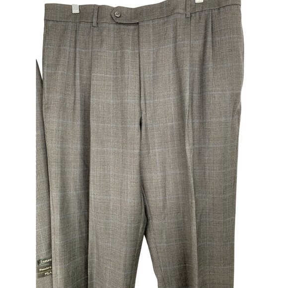 NWT Jos A Bank Travelers Gordon Black Plaid Wool Suit 42R / 37 RY10371 $695 - Picture 14 of 16